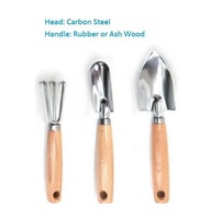 Set Peralatan Kebun Modern dari Bahan Komposit Baja Karbon Tinggi SK5 dengan Gagang Kayu Karet untuk Bunga/Tanaman Hijau