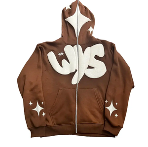 Custom Manufacturer Y2K Men Fleece 100% Cotton Winter Regular Fit Lined Low Minimum 3D Logo Full Face All Zip Hoodie for - Product Image 2