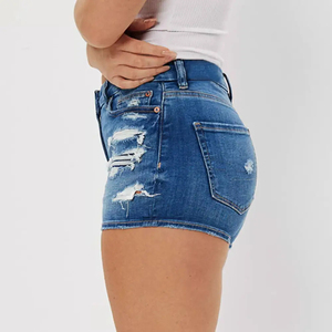 กางเกงยีนส์ขาสั้นทรงฮาเร็มเอวกลางสำหรับฤดูร้อน ผู้ชาย ผ้าแห้งเร็ว ระบายอากาศดี เป็นมิตรกับสิ่งแวดล้อม มีโลโก้ด้านหน้า สไตล์สตรีทแวร์ Ronpex - Product Image 4