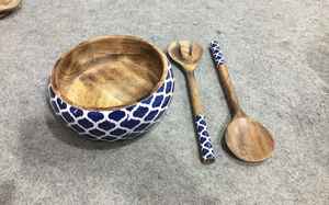 ชุดชามและช้อนไม้ลายเมีน่า ดีไซน์ดอกไม้สุดน่ารัก เป็นมิตรกับสิ่งแวดล้อม ผิวขัดเงา เหมาะสำหรับงานเลี้ยง - Product Image 4