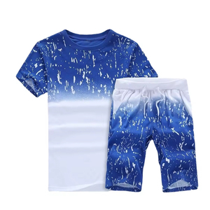 Ensembles de polos d'été décontractés pour hommes Ensemble de short et de t-shirt de survêtement personnalisés Polyester/coton tricoté respirant - Product Image 6