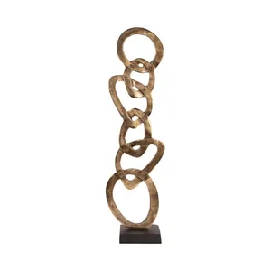 Gold Statuary est une sculpture décorative de Home en métal doré La sculpture moderne polie présente une série - Product Image 2
