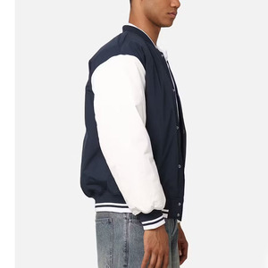 Veste de baseball personnalisée OEM pour homme, en polyester/coton, avec broderie chenille, style vintage, en toile satinée enduite, décontractée - Product Image 3