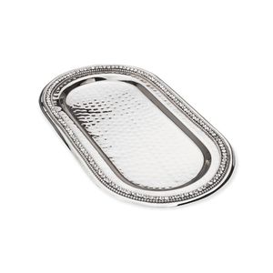 Plateau de service en acier inoxydable avec détails en relief pour le restaurant de fête de mariage au prix de gros - Product Image 1