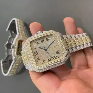 Relojes de diamantes de moissanite VVS de acero inoxidable con movimiento automático de lujo de alta calidad para hombre - Product Image 2