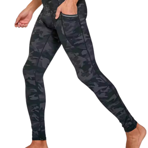 กางเกงรัดรูปสำหรับผู้ชายเลกกิ้งวิ่งออกกำลังกายทำจากโพลีเอสเตอร์ใหม่ - Product Image 2