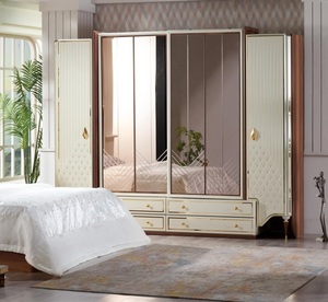 Elit Wedding 2026 Modelo Juego de dormitorio Cama tamaño King Queen Armario de madera con espejo Cabecero iluminado Muebles para el hogar Precios de fábrica - Product Image 4