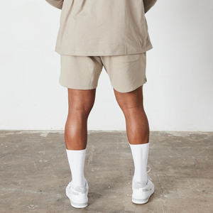 Pantalones cortos deportivos de verano para hombre, algodón de rizo, logotipo personalizado, patrón sólido, deportes franceses esenciales, informal, para el sudor, en blanco, de secado rápido - Product Image 4