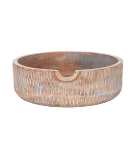 ชามไม้มะม่วงแกะสลักด้วยมือ พร้อมฝาปิด แต่ละชิ้นจะใช้เป็นถาดเสิร์ฟสลัด ถาดเสิร์ฟไม้มะม่วงและไม้กระถิน - Product Image 1