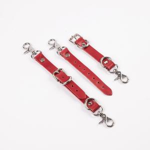 Ensemble de retenue BDSM 16 pièces de différentes couleurs et options de quincaillerie ceinture et menottes de cuisse BDSM-0007 en cuir de vachette véritable - Product Image 5