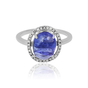 Luxury 925 Sterling Silver Tanzanite <b>CZ</b> Multi Gemstone <b>Ring</b> New Fashion Trendy Bezel Setting Jewelry for Parties Cute Style - Product Image 5