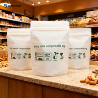 Sac d'emballage biodégradable en PLA, impression sérigraphique personnalisée, sac à fond plat, matériau de qualité alimentaire, fermeture éclair pour aliments pour animaux de compagnie