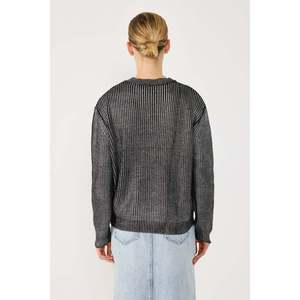 Pull en tricot acrylique à col rond, manches longues, coupe décontractée et décontractée - Product Image 5