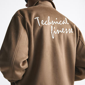 Chaqueta Varsity Personalizada de Alta Calidad, Transpirable, de Lana, Cortavientos, con Cuello Alto y Capucha, para Hombre, Invierno, con Bolsillos, Tallas Grandes - Product Image 4