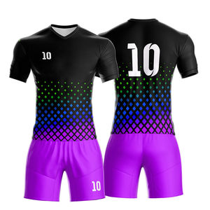 Conjunto de Uniforme de Fútbol Sublimado Personalizado OEM, 100% Poliéster Transpirable, Unisex, para Adultos, Ropa de Entrenamiento en Equipo, Cuello Redondo, Media Manga - Product Image 3