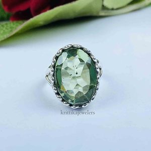 925 Sterling Silver Unisex <b>Ring</b> Natural <b>Peridot</b> Gemstone Oval Cut Bezel Setting Bohemian Style Wedding Engagement Party - Product Image 2