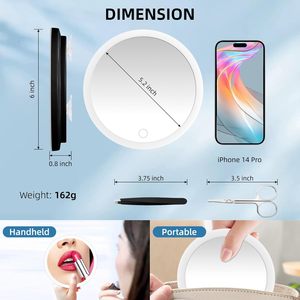 Gương phóng đại trang điểm cá nhân có đèn, kích thước lớn 6 inch, độ phóng đại 30X, gắn tường bằng cốc hút, kèm nhíp & kéo - Product Image 4