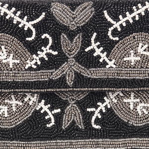 100% di Design Paisley indiano nero fatto a mano | Borsa di dichiarazione ricamata a mano con perline di vetro - Product Image 6