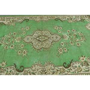 Clásico verde Beige 5,5 X 9.1ft lana Aubusson sala de estar alfombra Patchwork rectángulo aparador alfombra látex turco mesita de noche - Product Image 5