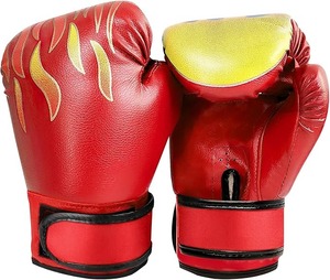Gants de boxe rouge sur mesure avec le meilleur matériau en cuir de qualité - Product Image 1