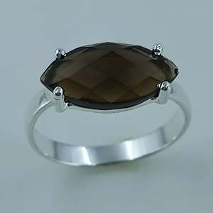 Handmade Boho 925 Sterling Silver <b>Ring</b> with Smoky <b>Quartz</b> Marquise Shape November Birthstone Jewelry Perfect Gift for Her - Product Image 6