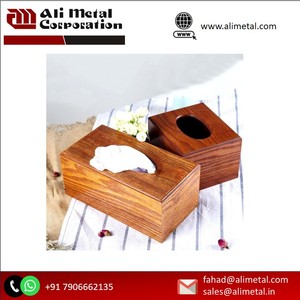 Vajilla Servilletero de madera Soporte de papel tisú de mesa de lujo de madera de alta calidad para mesa de comedor - Product Image 6