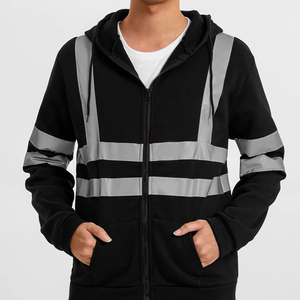 เสื้อครอปมีฮู้ดแขนยาวมีซิปสีขาวสำหรับผู้ชายเสื้อผ้าออกกำลังกายโลโก้ตามสั่ง - Product Image 1