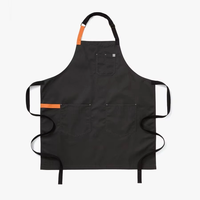 Tablier en coton denim réutilisable et résistant avec logo personnalisé pour adultes, femmes, serveurs, serveuses, article de cuisine lavable