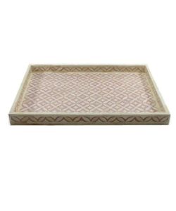 GENERATEN INLAY BANDEJA DE SERVICIO HECHA A MANO BANDEJA DE LUJO Incrustaciones de hueso Ramadán Desayuno Comida Fruta Café Té Bandeja decorativa - Product Image 4
