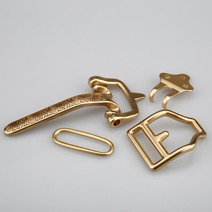 ชุดหัวเข็มขัดทหารม้าทองเหลืองแข็งสำหรับผู้ชาย4ชิ้นสกรูหมุด, ตะขอรัดเอว, อุปกรณ์เสริมหัวเข็มขัดหนัง - Product Image 5