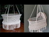 Lit de bébé balançoire en macramé fait à la main doux et confortable nouveau-né suspendu lit de couchage pour bébé tricoté à la main pour la décoration de chambre d'enfants