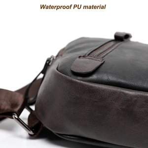 Sac de poitrine minimaliste en cuir véritable pour homme, sac à bandoulière avec fermeture éclair, durable, usage quotidien, toutes saisons - Product Image 5