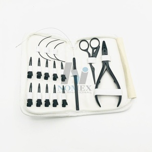 Professional Hair Extension Tools Kit Stainless Steel <b>Plier</b> with <b>small</b> Scissor and Hair Clips Matte Black Color Private Label - Product Image 4