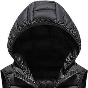 Men's Custom <b>Lightweight</b> Winter Canvas Stand Collar High Quality Puffer Breathable Windproof Front Outer Wear Casual Warm <b>Gilet</b> - Product Image 4
