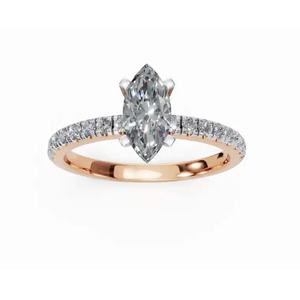 Anillo de Diamante Solitario Marquise Cultivado en Laboratorio de Primera Calidad, 0.560 Ct, Oro de 9, 14 y 18 Quilates, Proveedor Mayorista OEM - Product Image 6