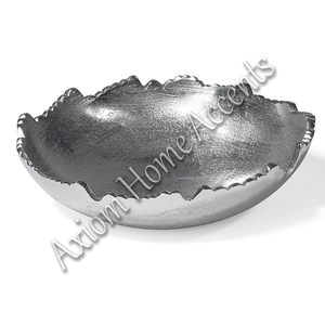 Axiom Home Accents Bol à fruits en aluminium argenté mat contemporain élégant à l'extérieur Ornementation brillante rendue à la main Utilisation dans la cuisine - Product Image 5