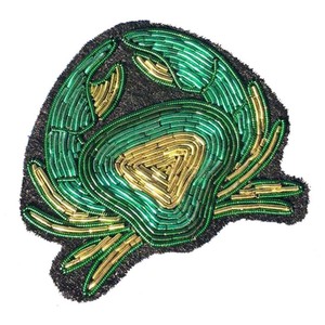 Mini Green Eye Medal <b>Brooch</b> Premium Fabric <b>Brooch</b> with Bullion Wire Embroidery Safety <b>Pin</b> Attachment for Ceremonial Decorative - Product Image 2