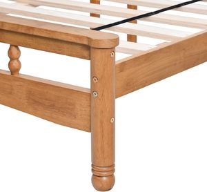 Cadre de lit à plateforme en bois massif élégant de taille Queen avec tête de lit Design traditionnel Assemblage facile et pas de sommier nécessaire - Product Image 5