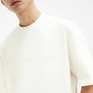 T-shirt imprimé personnalisé pour hommes T-shirt à col épais 100% coton T-shirts à col montant et surdimensionné pour hommes - Product Image 5