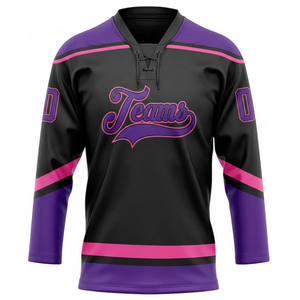 Camiseta de Hockey sobre Hielo de Malla Transpirable con Logotipo Bordado Personalizado al por Mayor de Fábrica, Diseño de Sublimación 100% Poliéster para Equipos y Clubes de Hockey - Product Image 2