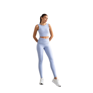 Ensemble de vêtements de yoga d'hiver de haute qualité pour femmes, respirant, uni, logo personnalisé sur le devant, taille haute, tenue de sport grande taille - Product Image 2