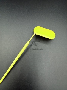 Miroir à cils carré AL FARDAN Instruments, manches couleur jaune néon, en acier inoxydable japonais, pour artistes en extensions de cils - Product Image 2