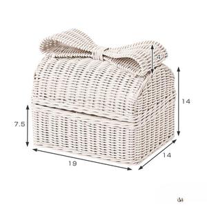 Caja de pañuelos de ratán tejida a mano natural hecha a mano, caja de ratán de girasol para guardar cosméticos de joyería - Product Image 4