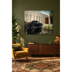 Impression sur toile de Fida Black BMW Série 7 devant un mur en béton - Product Image 5