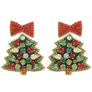 ต่างหูปักด้วยลูกปัดแนวเทศกาลและลูกปัดหลากสีทำด้วยมือจากลูกปัดแก้ว100เปอร์เซ็นต์ - Product Image 3