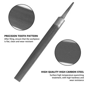 Lime à main en acier à haute teneur en carbone avec revêtement TiCN, double denture, coupe moyenne, plate et demi-ronde, 8 pouces de longueur, 2 pièces - Product Image 3