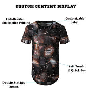 Camiseta Deportiva Sublimada para Hombre, de Secado Rápido, 100% Poliéster, Ajuste Cómodo, Ropa Deportiva para Gimnasio, Diseño Personalizado, OEM/ODM - Product Image 5
