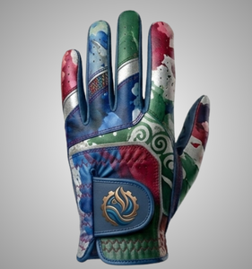 Golf Glove Left Hand Sublimation Print Genuine Leather Non-Slip <b>Hook</b> Loop Closure Unisex Sports Gloves for Practice OEM Support - Product Image 2