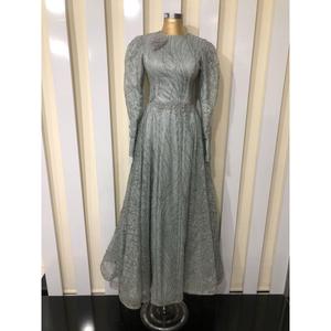 Abito da sera Midi Hijab ricamato a maniche lunghe da donna con stelle Jat1002 1002 - Product Image 4