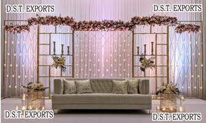 Maravillosa decoración de escenario con paredes de velas Etapa de recepción de boda india Fabricante de etapas de boda asiática - Product Image 4